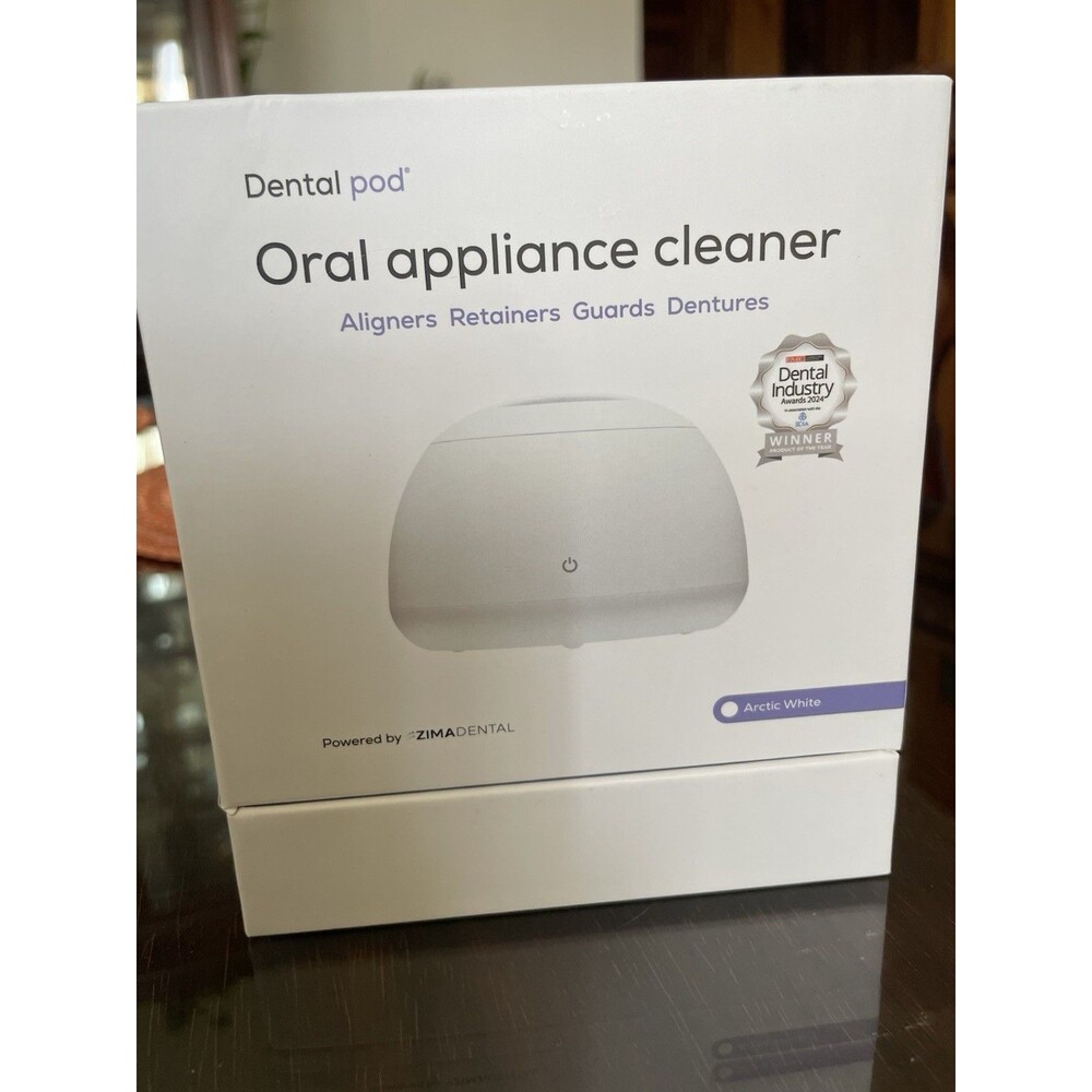 Zima Dental Pod Ultrasonic Oral Appliance Cleaner Arctic White Sealed